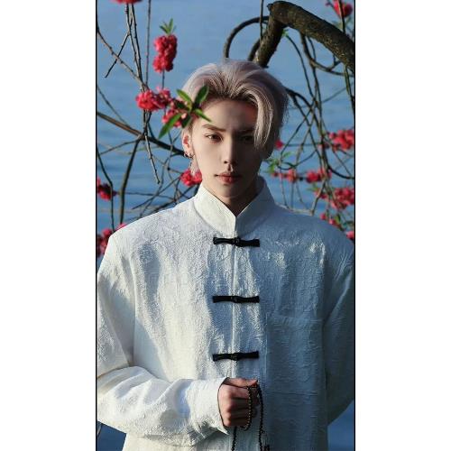 新中式男裝中國風盤扣立領襯衫唐裝男款夏季刺繡花紋襯衣漢服外套