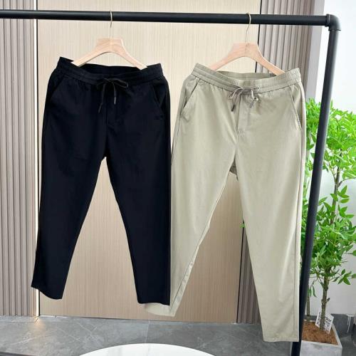 超薄透氣速干褲男款夏季薄款冰絲褲松緊腰男褲彈力運動直筒九分褲