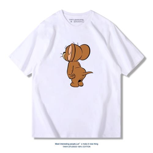 貓和老鼠聯名合作款短袖t恤男女情侶裝ins 卡通湯姆和杰瑞衣服