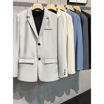 春秋季痞帥便服男生百搭西裝外套