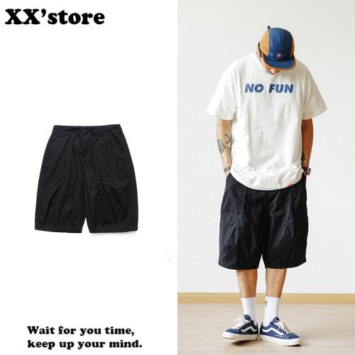 XXstore日系潮牌寬松工裝短褲夏季休閑直筒六分中褲闊腿燈籠褲男