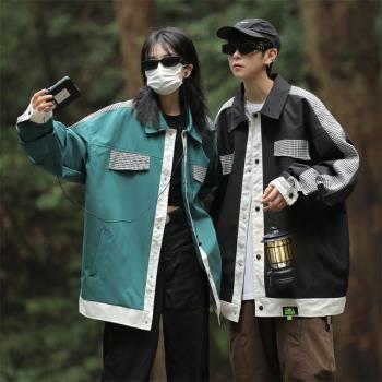 情侶裝外套秋季新款潮流飛行員夾克日系復古cityboy戶外沖鋒衣男