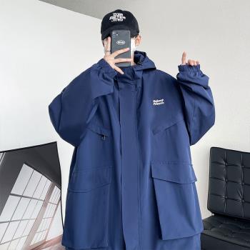 秋季外套男新款高階感戶外沖鋒衣美式機能風登山服青少年工裝夾克