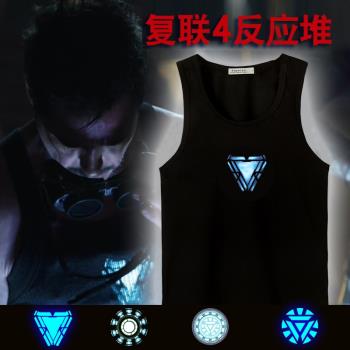 夜光影視周邊背心純棉女男生夏季發光衣服健身肌肉狗t恤無袖坎肩