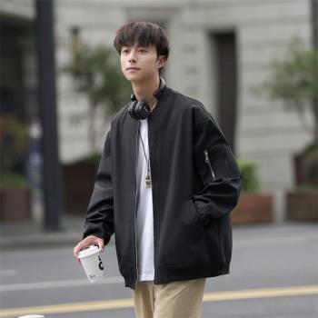 美式vintage棒球服外套男春秋防風戶外沖鋒衣潮牌寬松飛行員夾克