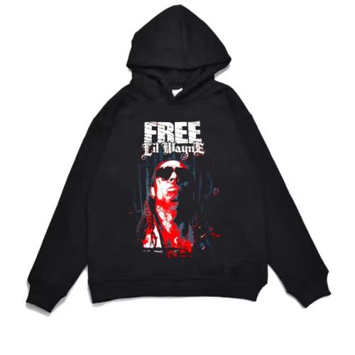 李爾·韋恩說唱男歌手Lil Wayne嘻哈印花連帽衛衣外套寬松男女潮
