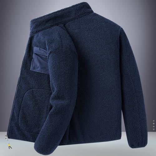 加絨加厚保暖泰迪絨外套男秋冬季寬松大碼休閑上衣服男搖粒絨夾克