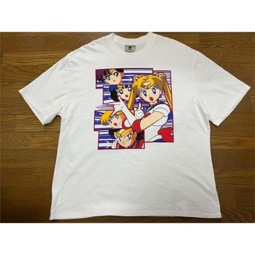 美式高街vintage風90s動漫月野兔潮流學生無性別百搭款寬松短袖T