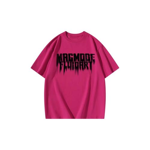 magmode名堂美式街頭虛幻模糊英文字印花高街百搭圓領寬松短袖T恤