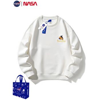NASA聯名圓領衛衣男款春秋季潮牌寬松簡約美式重磅休閑長袖上衣服