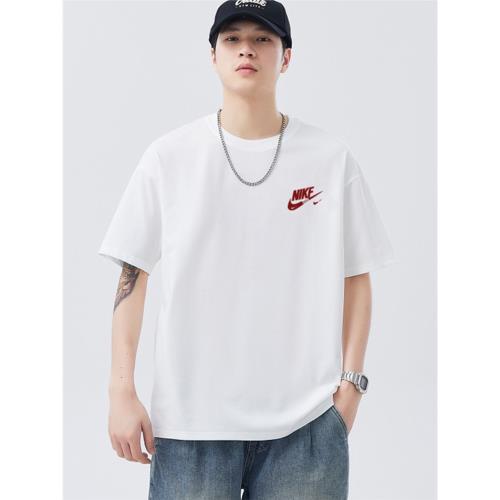 waFM潮牌短袖T恤男女夏季純棉圓領半袖情侶體恤INS上衣純色白小T