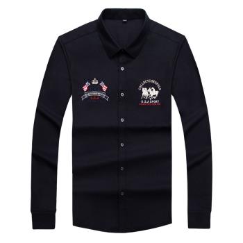 polo保羅刺繡上衣服男士長袖襯衫