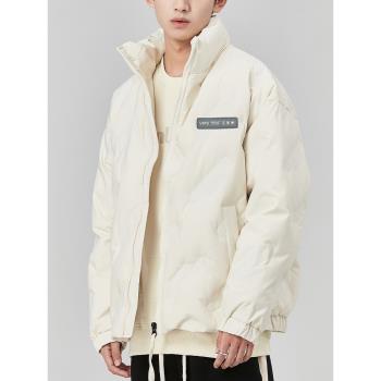 潮牌加厚立領情侶外套短款羽絨服