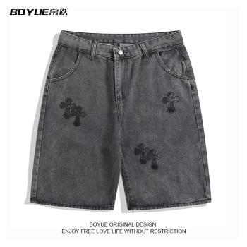 嘻哈帛躍夏季歐美風街頭牛仔短褲