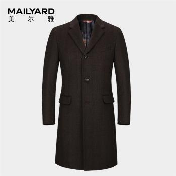 MAILYARD/美爾雅大衣 羊毛商務休閑男士中長款駱駝絨毛呢外套 162