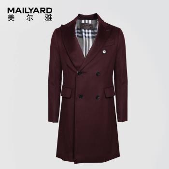 MAILYARD中長款西服領毛呢大衣