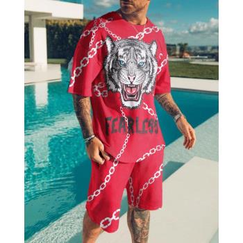 Fashion 3D printed sports top set 時尚3D印花運動上衣套裝男士