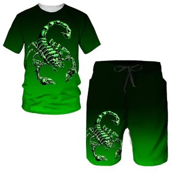 3D printing T-shirt shorts casual suit 3D印花T恤短褲休閑套裝