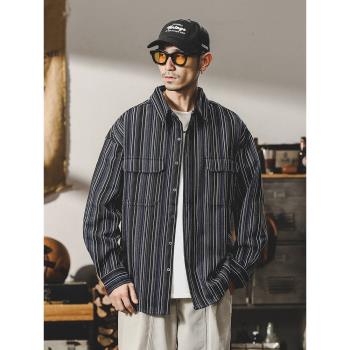 美式復古長袖休閑設計感男款襯衫