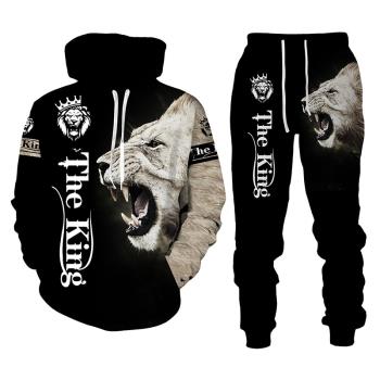 Hooded 3D printed sweater loose set 連帽3D印花衛衣寬松套裝男
