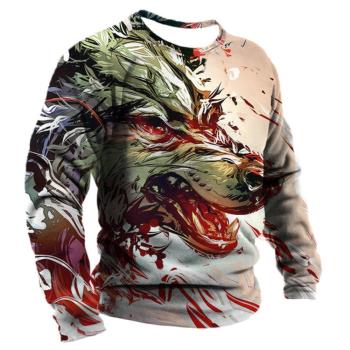 Simple round neck digital printed top 簡約圓領數碼印花上衣