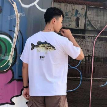 BEAMS x HELLY HANSEN 聯名 ANELER 日系鱸魚圖案路亞寬松短袖T恤
