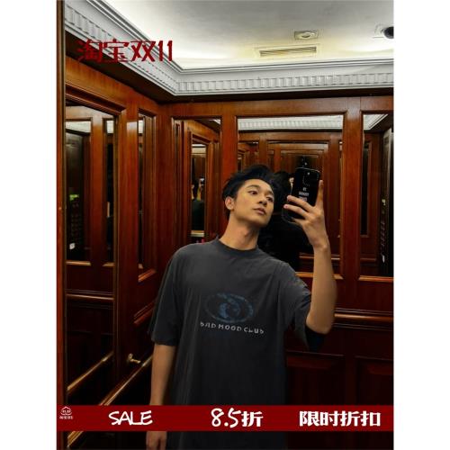 BMC SURFER沖浪者斑駁logo印花水洗做舊復古短袖T恤寬松廓形兩色