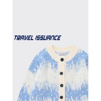 TRAVEL ISSUANCE 看看色彩 原宿小眾多巴胺ins寬松針織開衫毛衣BF