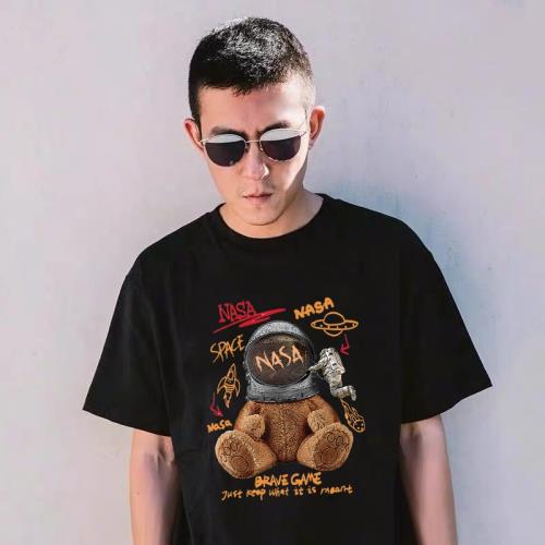 暴力熊聯名陳冠希卡通短袖男ins活力圓領夏季純棉寬松情侶2025T恤