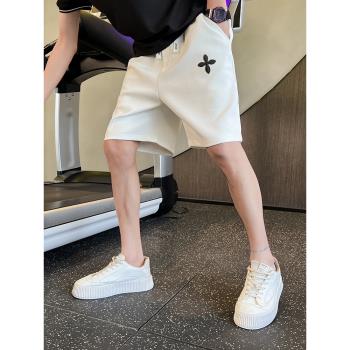 潮牌短褲男款夏季潮流休閑中褲子新款白色褲衩薄款運動寬松五分褲