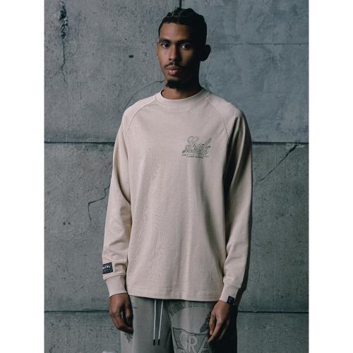 GRAF原創品牌【做舊水彩】AK47天使谷倉風格棉重磅印花長袖T恤