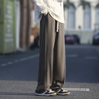 日系復古cityboy褲子男秋季新垂感闊腿褲直筒寬松運動褲休閑長褲