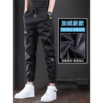 工裝冬季加絨加厚休閑潮流牛仔褲