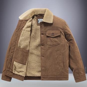 冬季加厚上衣服日系燈芯絨外套