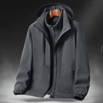 保暖三合一冬季搖粒絨登山外套
