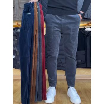 網紅男士早春小腳燈芯絨休閑褲