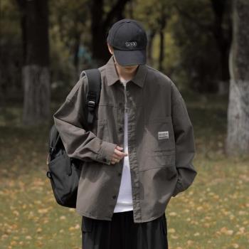 美式cityboy工裝襯衫男士長袖水洗復古寬松休閑百搭重磅襯衣外套