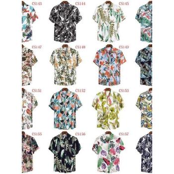 2023夏季外貿新品男士襯衣夏威夷沙灘休閑短袖花襯衫潮Men Shirts