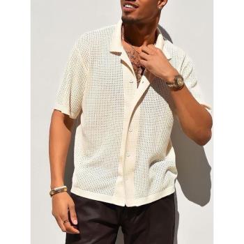 2023夏季新款男士海邊沙灘大碼襯衣休閑印花短袖襯衫Mens Shirts