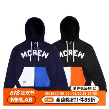 MCREW CABEAR男女秋冬字母繡花加絨加厚黑色藏青連帽衛衣拉鏈外套