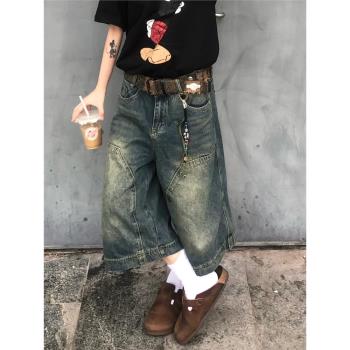 美式街頭做舊百搭休閑牛仔短褲
