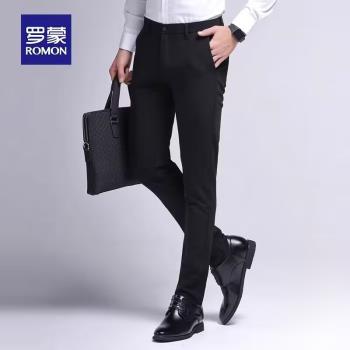 羅蒙修身彈力直筒休閑帥氣小腳褲