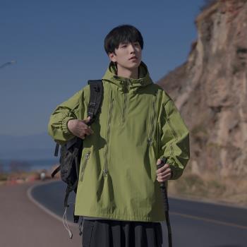 潮牌春秋季寬松連帽防曬男士外套