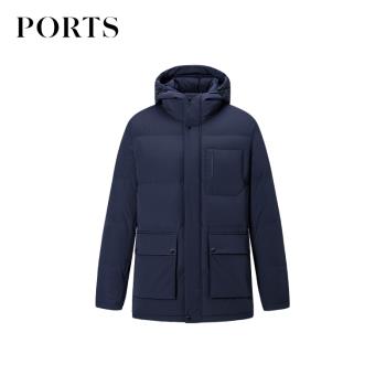PORTS男裝秋冬簡約長袖羽絨服
