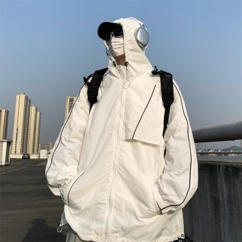 防曬衣男款夏季薄款透氣防紫外線戶外防曬服男士寬松休閑運動外套
