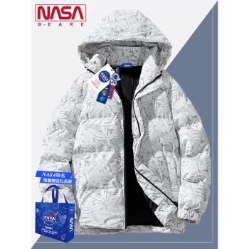 NASA秋冬季外套加厚滿印羽絨棉服