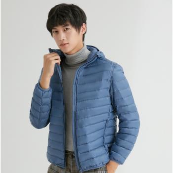 2023年新款秋冬羽絨服男短款輕薄款羽絨衣戴帽休閑運動保暖外套潮