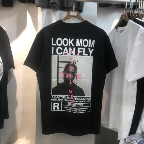 21ss潮牌歐美高街travis scott男女情侶TS嘻哈個性圓領短袖T恤