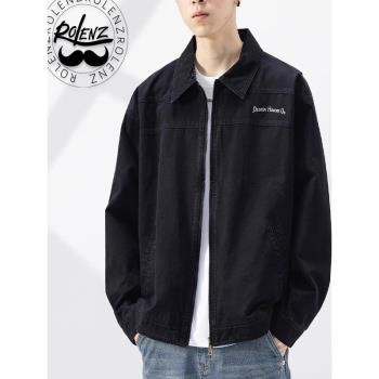 ROLENZ高階奢侈品牌假兩件外套男春秋休閑開衫衛衣夾克潮牌連帽衫