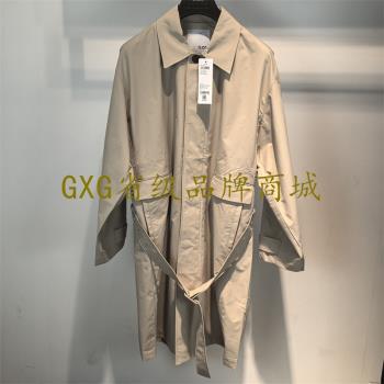 GXG男裝秋季休閑翻領長款風衣